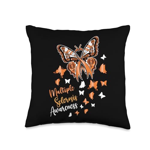 Multiple Sclerosis Awareness Butterfly Throw Pillow