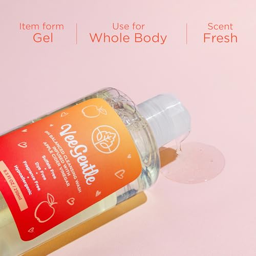 VeeFresh - VeeGentle pH Balanced Feminine Wash with Apple Cider Vinegar - Gentle, Soothing Vaginal Wash Cleanser, 250ml Intimate Soap for Women - Hypoallergenic Feminine Hygiene Wash for Odor Control - Image 8