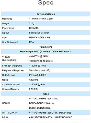 Topping D50S DAC Hi-Res (Noir)