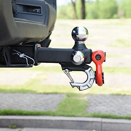 REYSUN Trailer Hitch Tri-Ball Mount: with Swivel Tow Shackle and Tow Hook, fits for 2-inch Receiver, Chrome Trailer Ball Size 1-7/8", 2" and 2-5/16" and 5/8" Hitch Lock Pin by REYSUN - Image 6