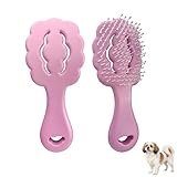 Cloud-Shaped Soft Bristle Small Dog Brush - Hollow Back Design for Easy Grooming - Ideal for Yorkie, Shih Tzu, Maltese Maltipoo Pomeranian- Puppy Essentials , Pet Hair Removal Essentials (Purple)