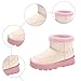 Kids Platform Mini Boots for Girl Fashion Classic Fleece Lined Snow Boots Big Kid Boys Winter Warm Outdoor Indoor House Non-Slip Lightweight Comfortable Slip On Suede Ankle Booties(Pink,2)