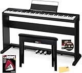 Casio CDP-S160 88-Key Compact Digital Piano - Black Bundle with CS-470P Stand, Triple Pedal System, Bench, Instructional Book, Online Lessons, Instructional DVD, and Austin Bazaar Polishing Cloth