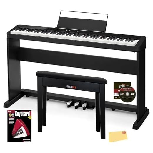 Casio CDP-S160 88-Key Compact Digital Piano - Black Bundle with CS-470P Stand, Triple Pedal System, Bench, Instructional Book, Online Lessons, Instructional DVD, and Austin Bazaar Polishing Cloth