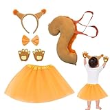 Eichhörnchenschwanz-Kostüm, Halloween-Cosplay-Zubehör, niedliches Kinder-Kostüm, Cosplay, Rollenspiel-Kleid, für Weihnachten, Ostern, Theater, Schule, Geburtstag, Kinder, Cosplayer, Urlaub