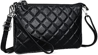 befen Wristlet Wallets Clutch Purses Genuine Leather Women's Real Leather Large Wallet with Shoulder Strap Small Envelope Crossbody Bags for Women