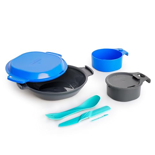 humangear GoKit+ Deluxe - Kit de Cocina Camping con 8 Herramientas con Cuchillo y Taza cupCUP