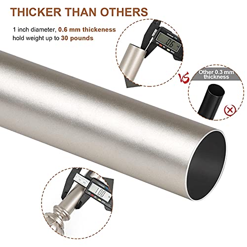 Kamanina Bundle Of 36-72 Inches (3-6 Feet) Curtain Rod And Matched Screws, Netted Texture Finials, Champagne Gold #TOP3