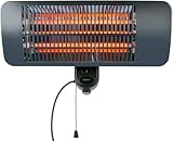 alpina Riscaldamento a infrarossi da appendere, per terrazze, 2000 W, 3 livelli di riscaldamento, protezione dagli spruzzi d