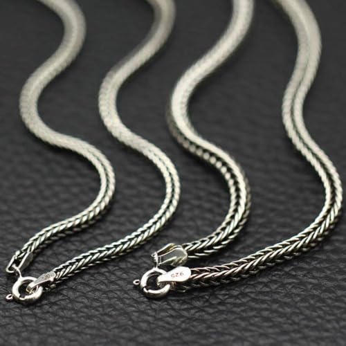 Queue de renard collier argent S925 pendentif solide anti ternissement - 4
