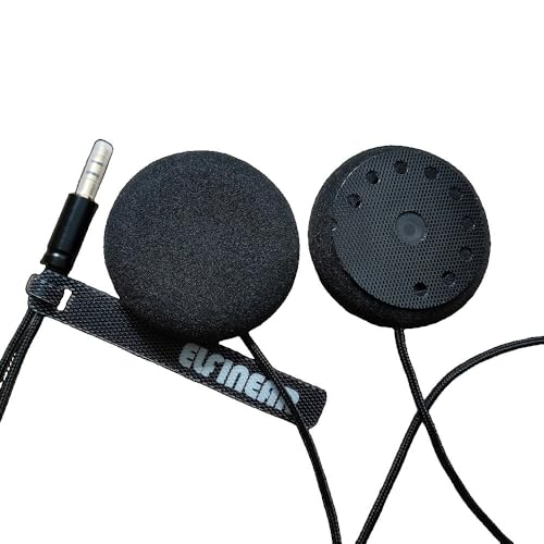 ELFINEAR Acoustix Elite Helmet Speakers Black 45mm Dynamic Drivers HiFi Crystal Copper Wire 3.5mm AUX Compatible with Most Communicators (ACOUSTIX Elite 45MM)