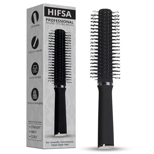 Round Hair Brush Hairdressing Round Curling Comb Adding Volume Shine Wet Dry Hairbrush Radial Hairbush Perfect For Combing Curling Hair Drying Styling & Straightening L 23cm x Dia 5cm (1Pc)