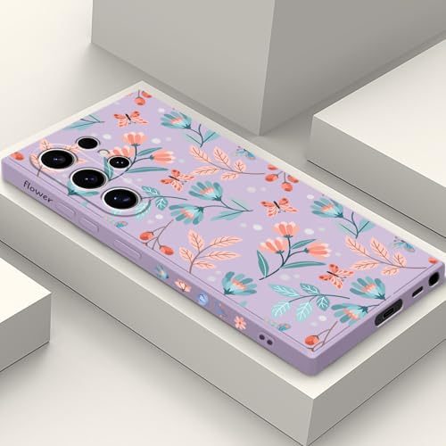 Coque Samsung S24 Ultra motif fleur silicone liquide