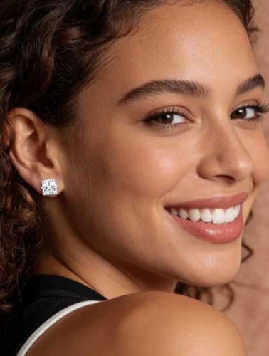 Arminor Square Stud Earrings for Women Hypoallergenic 316L Stainless Steel Earring Studs Set AAAAA+ Cubic Zirconia 3mm-8mm Multi Size Cartilage Piercing Pack | Multi-Hole Mix Daily Wear Jewelry — view 6