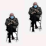 Bernie Sanders Mittens Sitting Inauguration Sticker Multi Pack- 3" by 1.5" Clear Background so You can Put Bernie Anywhere! Indoor Sticker - Make Your Own Real Life Funny Meme (2)