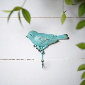 SOFFEE DESIGN Set of 4 Vintage Metal Birds Wall Coat Hooks Heavy Duty Hangger Hooks Farmhouse Wall Mounted Hanging Rack Hooks for Scarf Bag Towel Key Cap