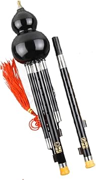 OrientalMusicSanctuary Professional Black Sandalwood DUAL KEY Hulusi - Chinese Curcubit Gourd Flute Key of C + bB