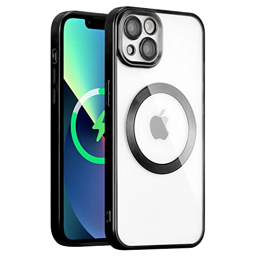 Coque iPhone 15 magnétique housse transparente antichoc étui silicone noir
