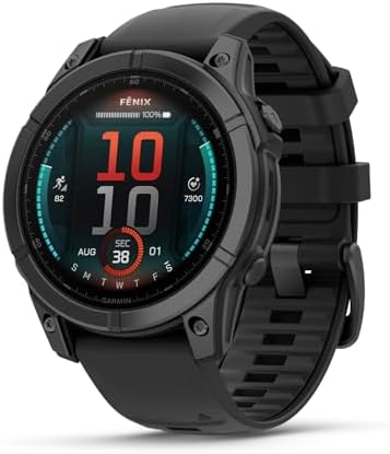 Garmin fēnix E 47mm – Multisport-Smartwatch, 1,3" AMOLED Touch-/Tastendisplay, bis zu 16 Tage Akkulaufzeit, 80+ Sport-Apps,TOPO-Karten, Musik, Benachrichtigungen