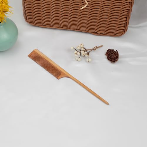 Peine de madera con cola para peinar diario, antiestático miniatura 7