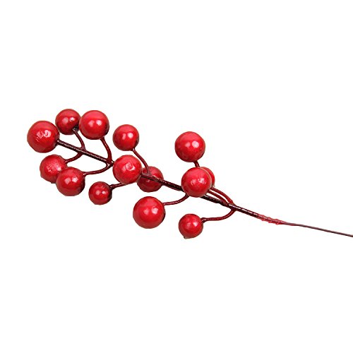 Cozyou ( Pack Of 12 Artificial Red Berry Picks Branch For Diy Home Christmas Tree Wreath Parties Decor #TOP21