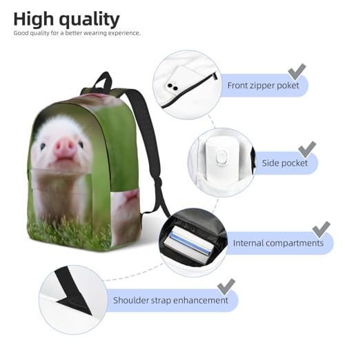 Mochila de viaje con estampado de cerdo para portátil de mujer 5