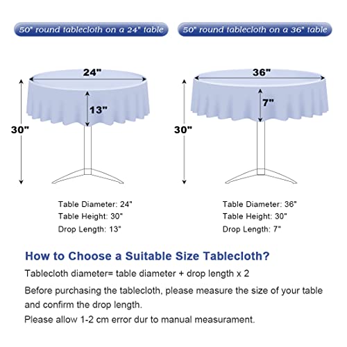 Squarepie Sequin Tablecloth Round 50 Inch Navy Blue Table Linen For Wedding Birthday Party #TOP3
