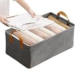 衣服整理収納用品,折りたたみ可能 スタッキング可能 棚収納バスケット スチールフレーム - 省スペース ハンドル付きバスケットコンテナ 浴室 ジーンズ 下着用