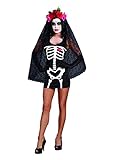 Dreamgirl Costumes Women's Skeleton Starter Dress, Black, Small