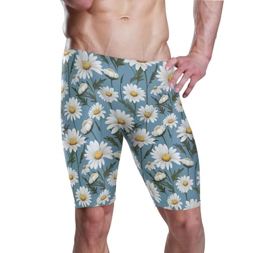 UMIRIKO Daisy Flower Flowers Swim Jammers Swimsuit for Men B0402970, XX-Large