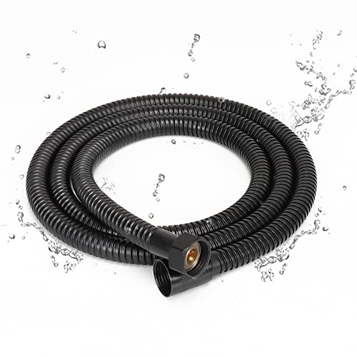NearMoon Extra Long Hand Held Shower Hose 304 Stainless Steel with Brass Connectors- Lightweight and Flexible (60 Inch, Matte Black)