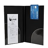 10pck JoeMenu Company Check Presenters- Guest Check Holder- 9'H x 5'W - Black w/Clear Pockets