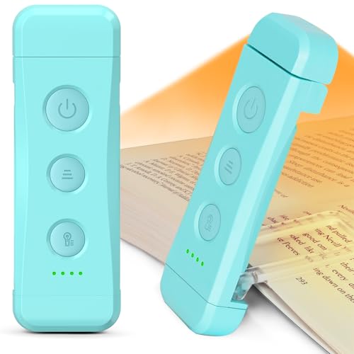 Glocusent USB Rechargeable Book Light for Reading in Bed, Portable Clip-on LED Reading Light, 3 Amber Colors & 5 Brightness Dimmable, Compact & Long Lasting, Perfect for Book Lovers by Glocusent - Used condition - US$13.17