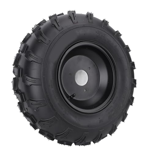 Keenso 17X7.00 8 ATV UTV Off Road Tire, 6 PR Puncture Vacuum Tire with Black Aluminum Rim, for ATV Quad Go Kart Cart Mini Bike Lawn Mower 8 Inch Wheels