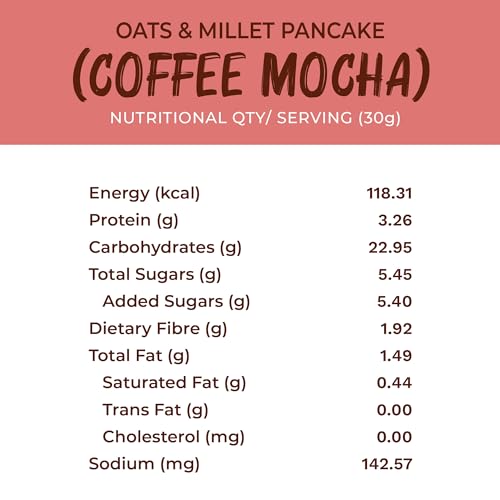 Image of foodstrong Oats And Millets Coffee Mocha Pancake Mix, High Protein & Fibre, No Maida, No Refined Sugar - Made With Jaggery, Eggless Instant Breakfast Mix 250 Gram X Pack Of 2