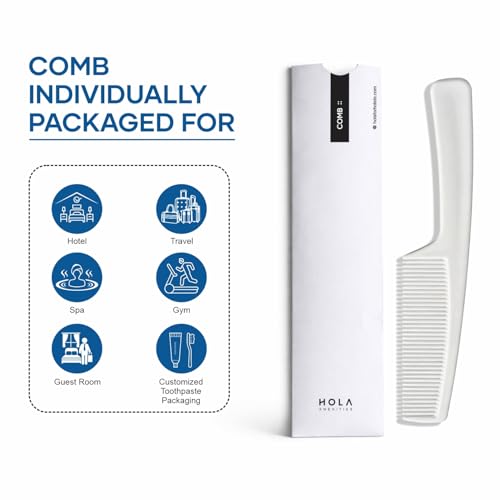 Image of Comb Kit Pack of 100 | Hotel Comb Set | Individually Packed, Hygienic & Travel-Friendly | Grooming Kit for Hotel Guests, Airbnb, Resorts, Hospitality Use & Guest Houses