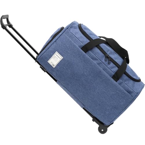 Rolling-Duffle-Bag-with-Wheels-45L-22-Folding-Travel-Duffel-Bag-Soft-Sided-with-2-Wheels-Waterproof-Carry-On-Large-Travel-Bag-MenWomen-Multiple-Pockets-for-Trip-Business-Fitness-Blue Rolling Duffle Bag with Wheels, 45L 22” Folding Travel Duffel Bag Soft-Sided with 2 Wheels, Waterproof Carry-On Large Travel Bag Men/Women Multiple Pockets for Trip Business Fitness Blue - Image 1