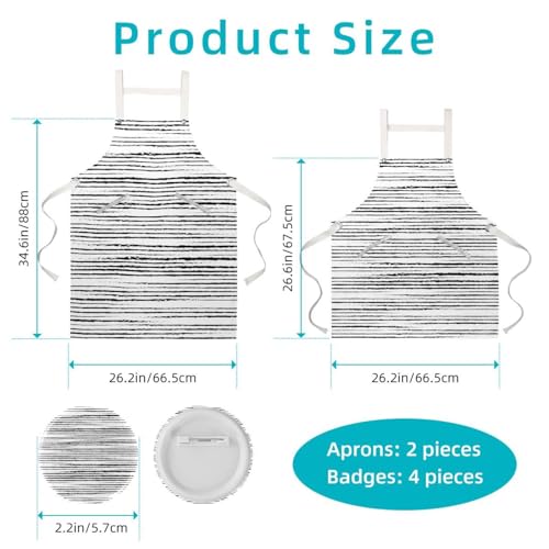Tablier de serveuse imperméable avec 4 broches pour restaurant