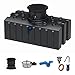 Produktbild GreenLife Zisterne Flachtank 2000 Liter Standard II inkl. Ausgleichsdom, Überlaufsiphon und Regenwasserpumpen-Set - Regenwasserbehälter bzw. Regenwassertank unterirdisch, 128 cm, Schwarz