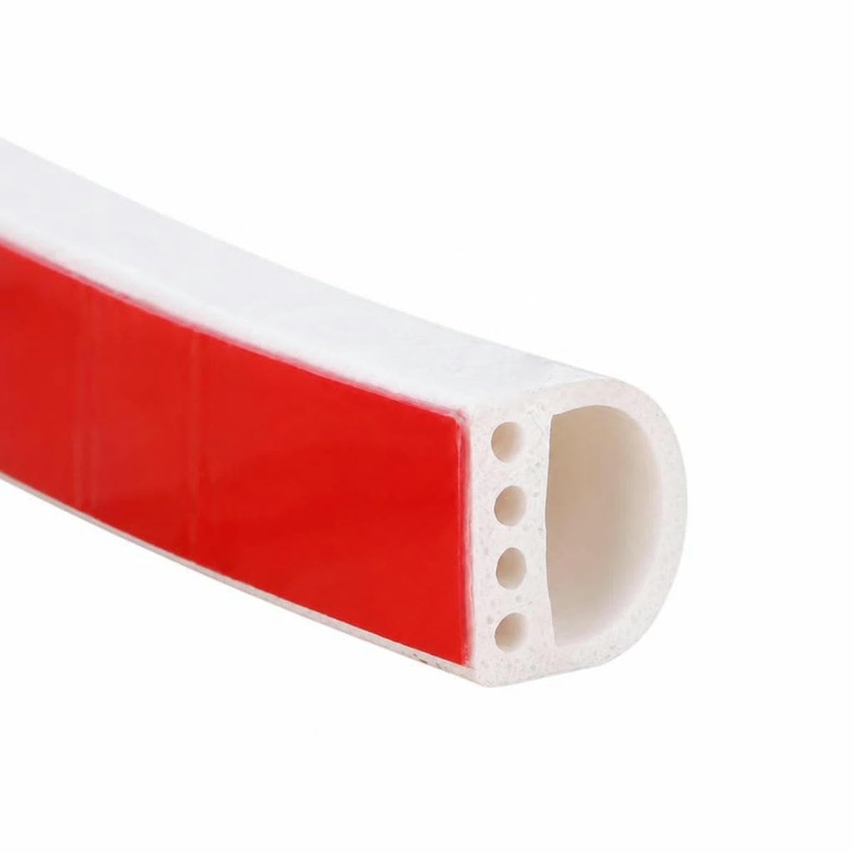New 6M Silicone Rubber Weather Strip I/E/D Type Seal Strip for Doors Self Adhesive Anti Collision Soundproof Waterproof-14X12mm white-6M