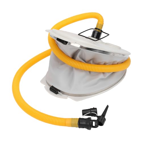 Luocute Pompe à Pied à Double Action, Pompe à Air Manuelle pour Gonflage et Dégonflage avec Adaptateur HR et Tuyau Anti-Casse de 5 Pieds, pour Bateaux Gonflables, Bouées, Lits Pneumatiques