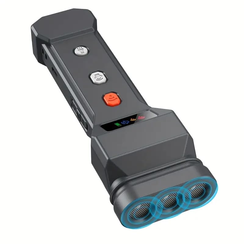 Power Dog - Repelente Ultrasónico para Perros, Dispositivo Portátil para Entrenamiento y Seguridad, 3 Transmisores Ultrasónicos con Linterna LED Super Brillante Recargable USB