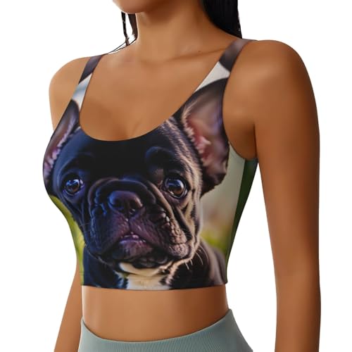 Débardeur sport femme carlin noir brassière athlétique haut court de yoga respirant