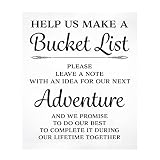 JennyGems Bucket List Wedding Sign, Adventure Decor for Reception, Guest Interaction and Table...