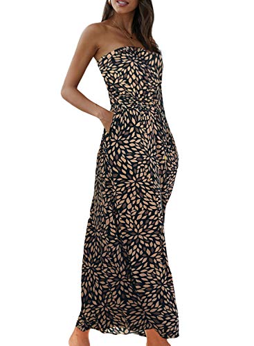 strapless maxi dress with pockets