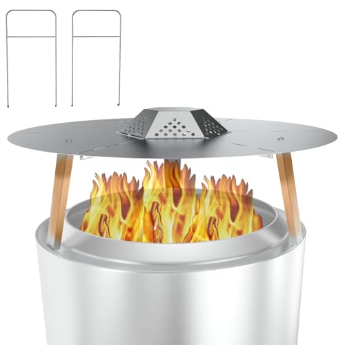 BQMAX FirePit Heat Deflector for Solo Stove Yukon 27 Portable Heat Diffuser with Carrying Handles for Solo Stove Yukon 27 Inch Stainless Steel Heat Deflector for Solo Stove Yukon Accessory