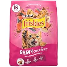 Purina Friskies Gravy Swirlers with Flavors of Chicken, Salmon and Gravy Dry Cat Food - 16 Lb. Bag