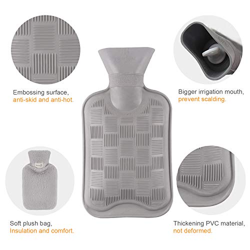 GoodGoodday Warmwaterzak, warmwaterflessenhoes 1 liter warmwaterzak met nieuwe pluche super zachte hoes premium… - Image 7