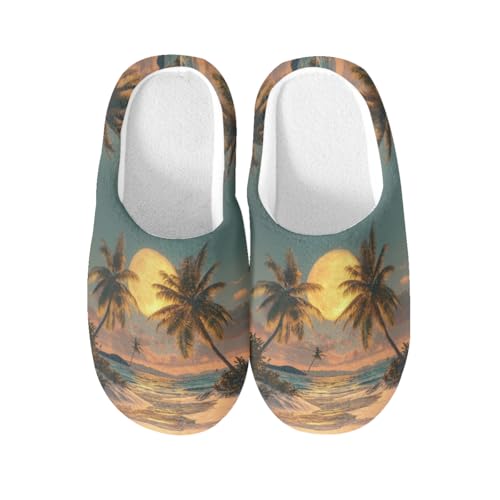 Pantoufles hawaïennes en coton chaud : chausson intérieur antidérapant confortable pour l'hiver