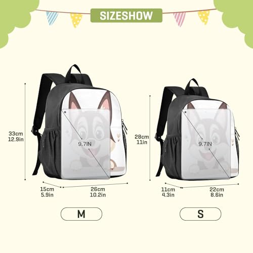 RunningBear Happy Husky Puppy Dog White Kids Backpack for Boys Girls Lightweight Daypack for Students Elementary2